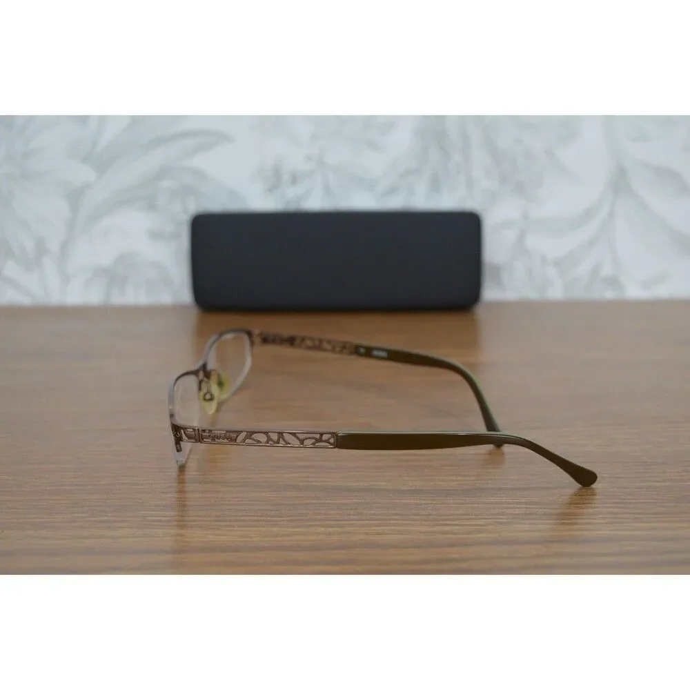 Guess Women's Cat Eye Glasses 37 Frame Grooved Metal 50 18-135 Eyeglasses 1504